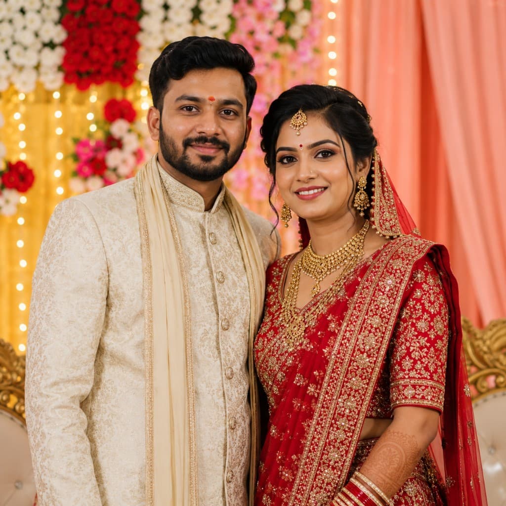 Traditional Indian wedding ceremony representing Shubh Muhurtham.